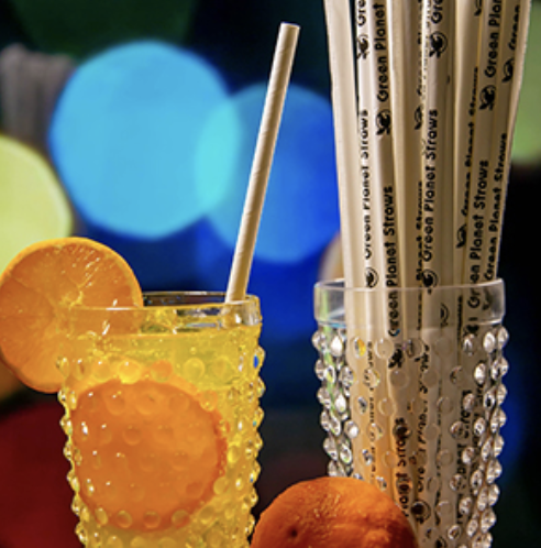 Giant white paper straw wrapped, durable & eco-friendly, 10.25"