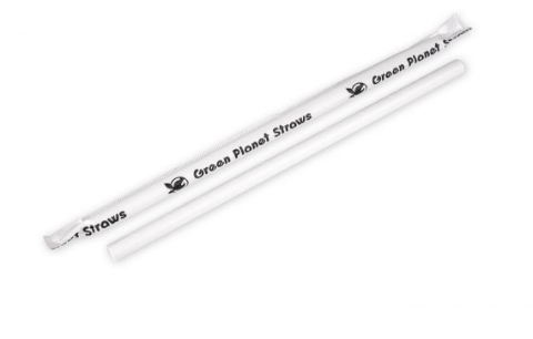 Giant white wrapped paper straws, durable & eco-friendly