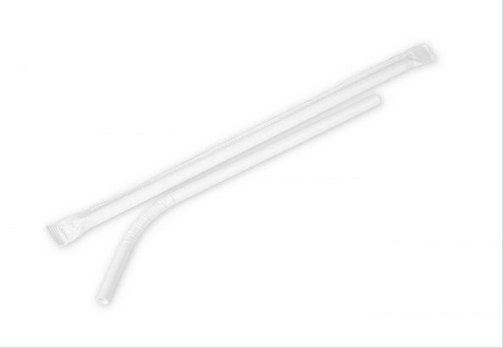 White flexible paper straw wrapped jumbo durable