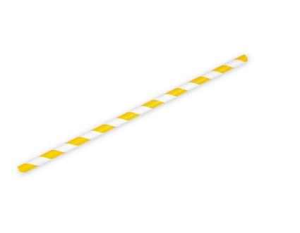 jumbo yellow striped unwrapped paper straw