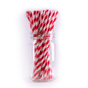 Unwrapped red striped durable jumbo paper straws, unwrapped red striped jumbo paper straws, eco-friendly unwrapped red striped jumbo paper straws