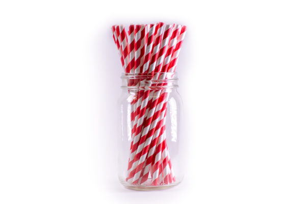 Unwrapped red striped durable jumbo paper straws, unwrapped red striped jumbo paper straws, eco-friendly unwrapped red striped jumbo paper straws