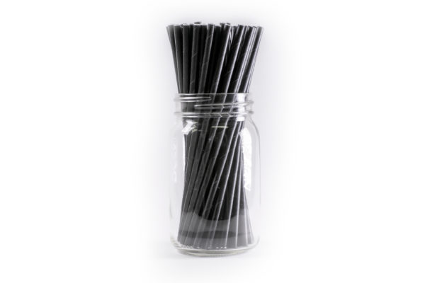 Unwrapped solid black durable jumbo paper straws, unwrapped solid black jumbo paper straws, eco-friendly unwrapped solid black jumbo paper straws